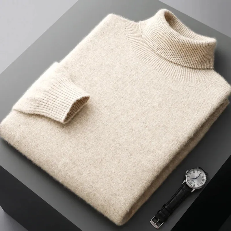 New Mens Formal Casual Warm Pullover 100% Merino Wool Knitwear Sweater Outerwear