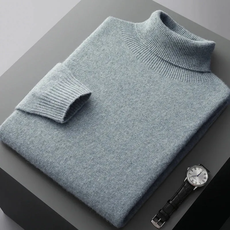 New Mens Formal Casual Warm Pullover 100% Merino Wool Knitwear Sweater Outerwear