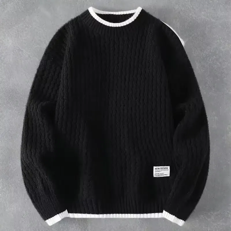 New Thick Fleeced Crewneck Warm Knitwear round Collar Designer Pullover Sweaters