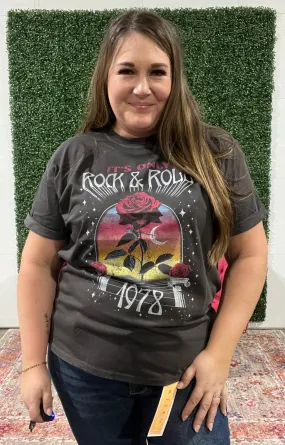 Only Rock & Roll Rose Tee