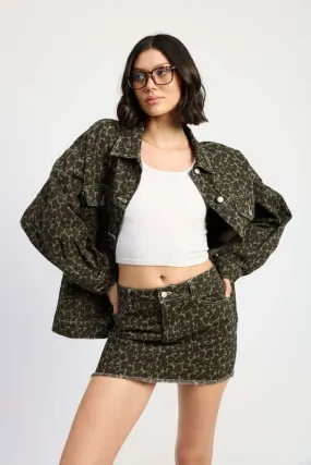 Oversized Printed Denim Jacket