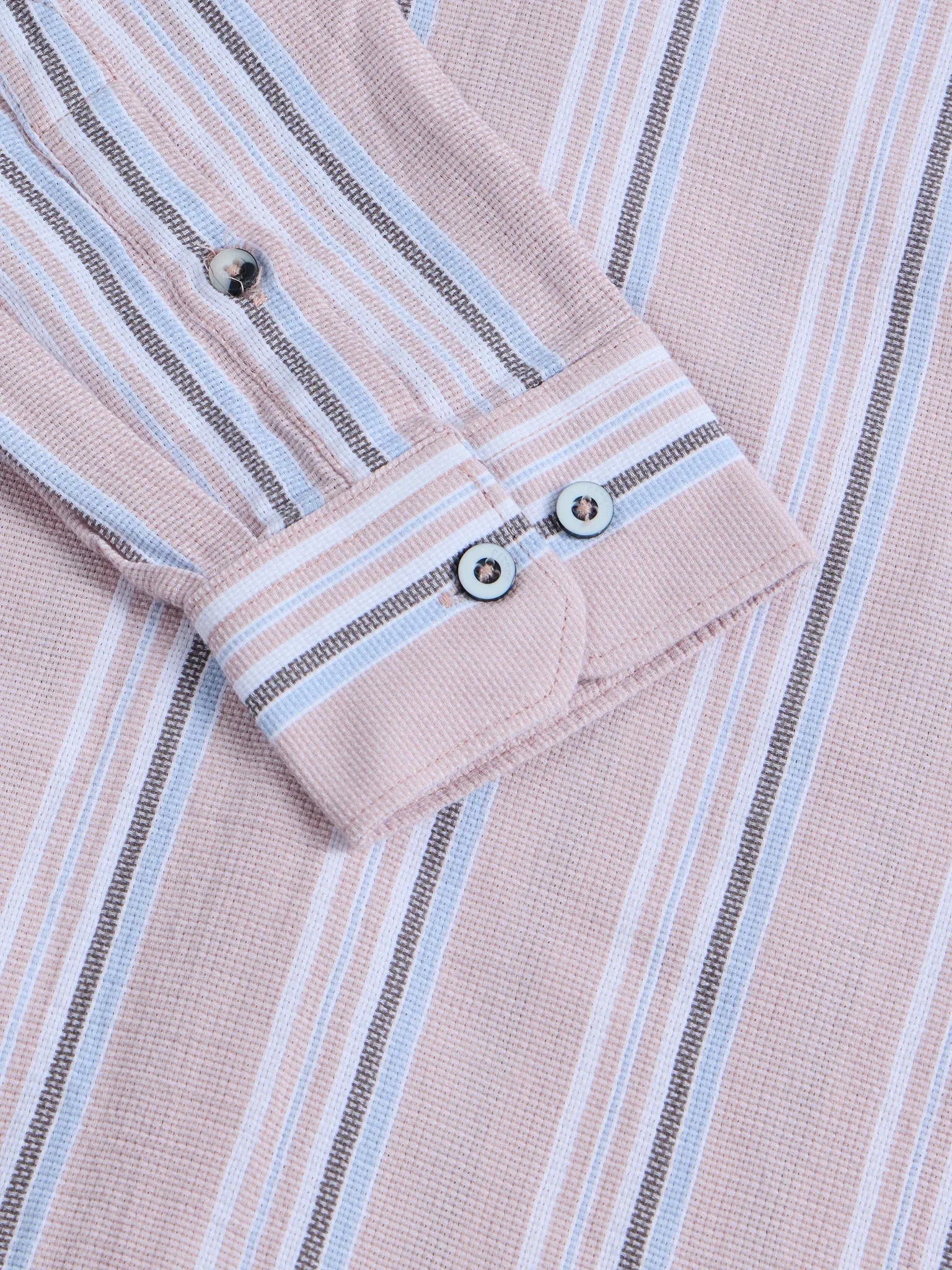 Peach Striped Cotton Shirt