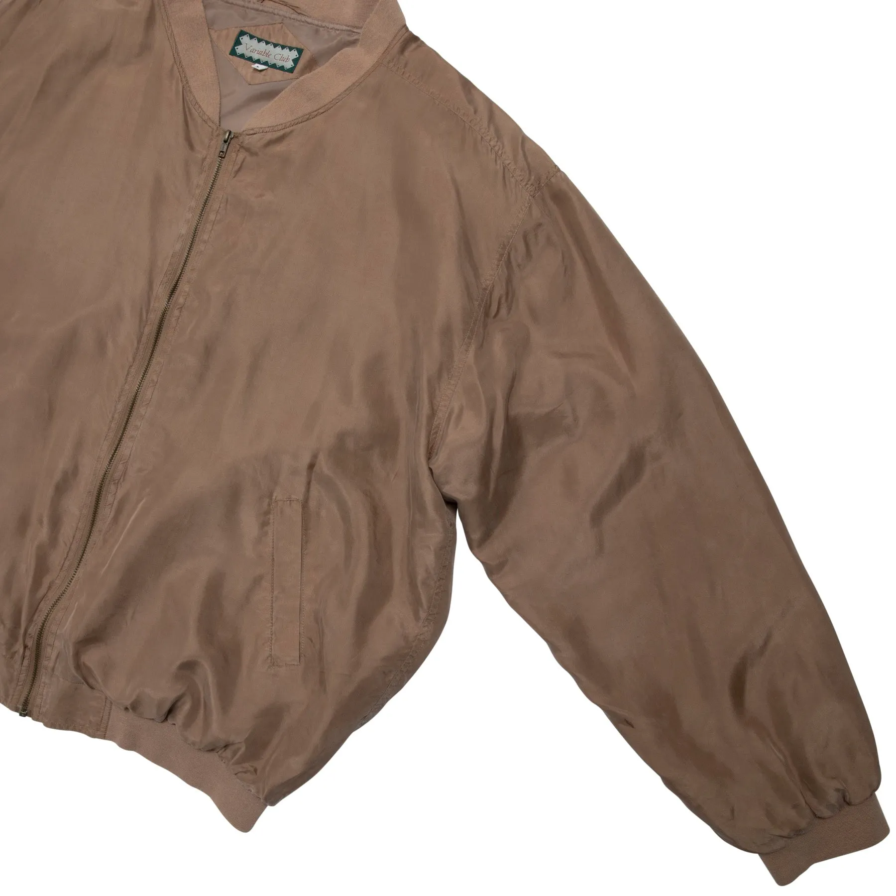 Plain Weave Silk Multi Panel Bomber Jacket