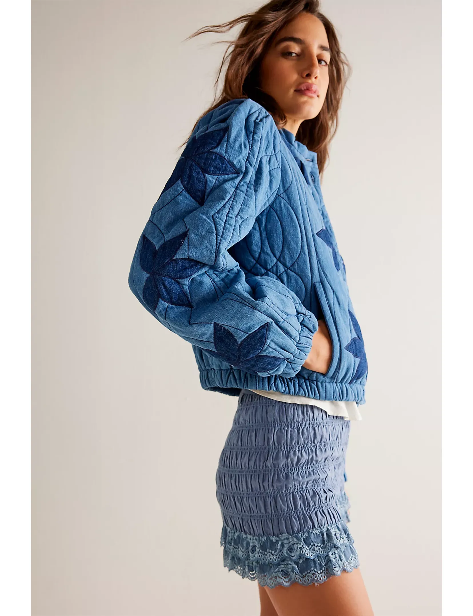 Quinn Quilted Jacket, Indigo/Combo