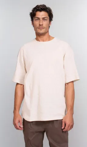 R205824 - Textured Oversized T-Shirt  Off-White