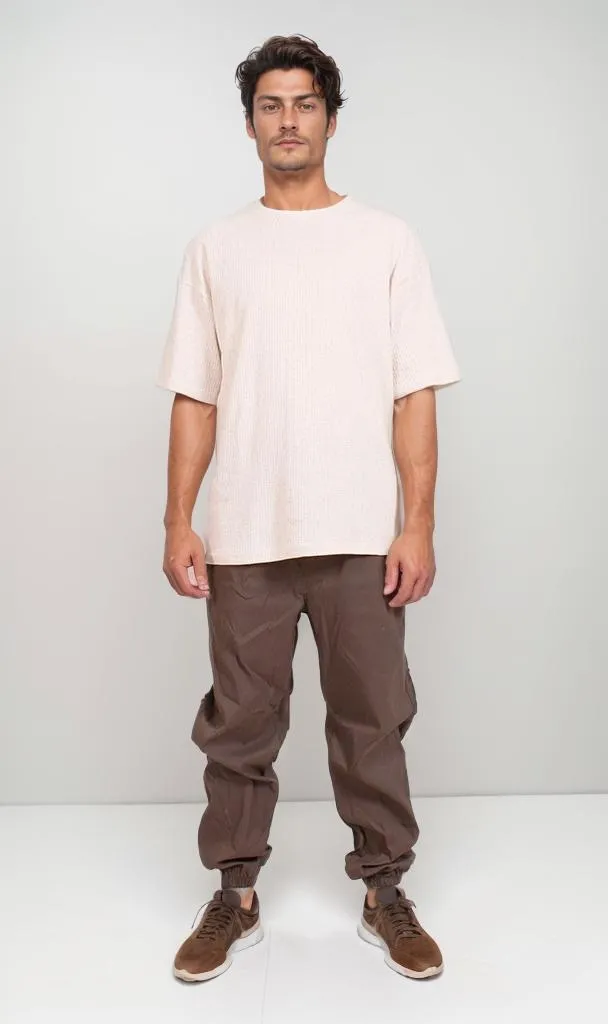 R205824 - Textured Oversized T-Shirt  Off-White