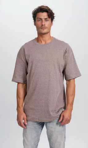 R205826 - Textured Cotton Blend T-Shirt  Grey