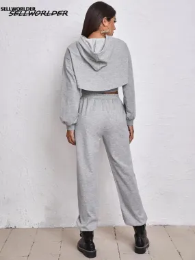 Sportswear Warm Outfits Autumn Winter Pullovers Two piece L 028075474