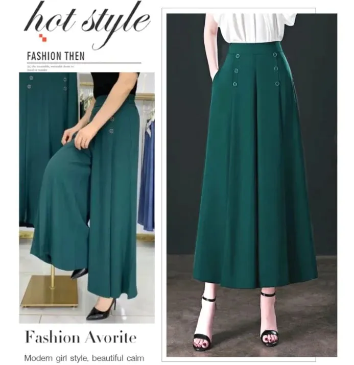 Stylish Pleated Wide-leg Pants