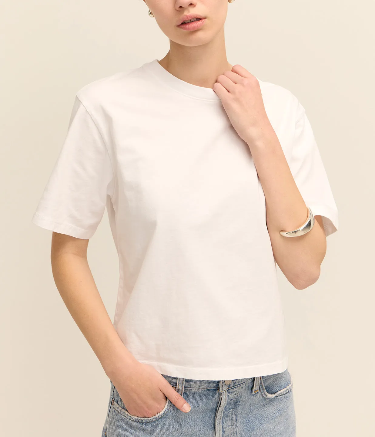 Sulma Drop Shoulder Tee in White
