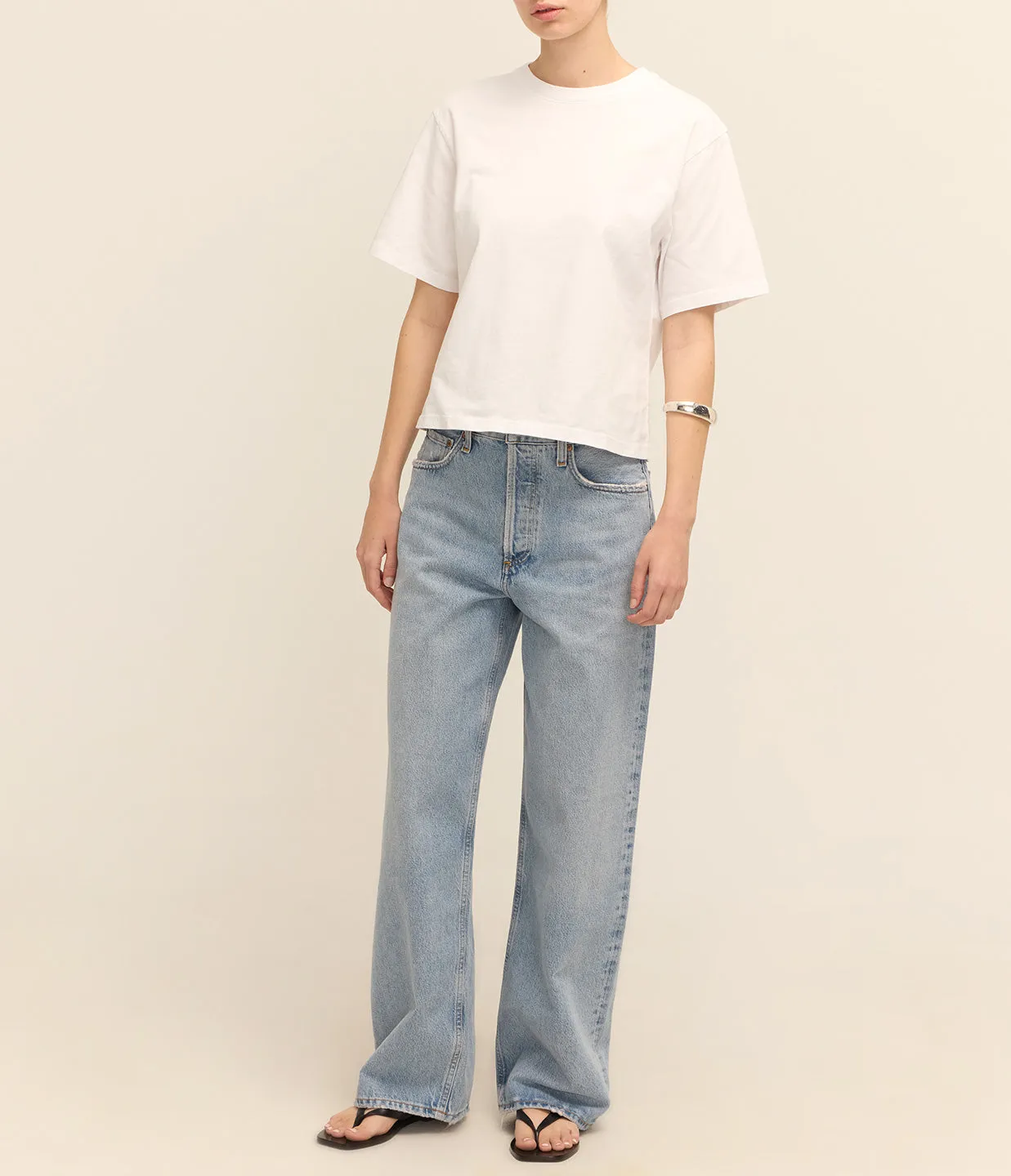 Sulma Drop Shoulder Tee in White