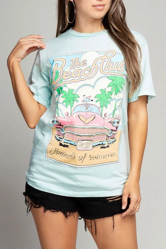 The Beach Club Car Summer Vibe Graphic Tee T-Shirt