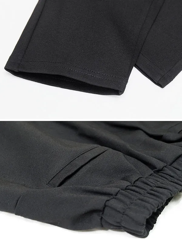 xakxx Casual Loose Split-Joint Solid Color High-Waisted Harem Pants