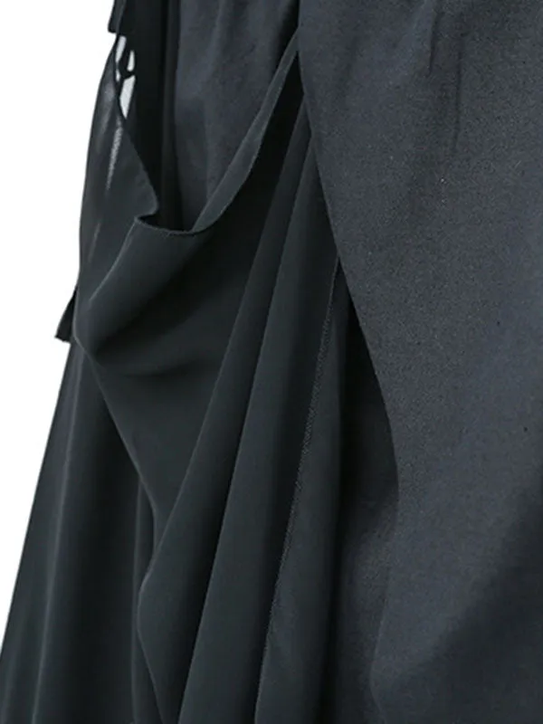 xakxx Harem Pants Loose Pleated Solid Color Ninth Pants
