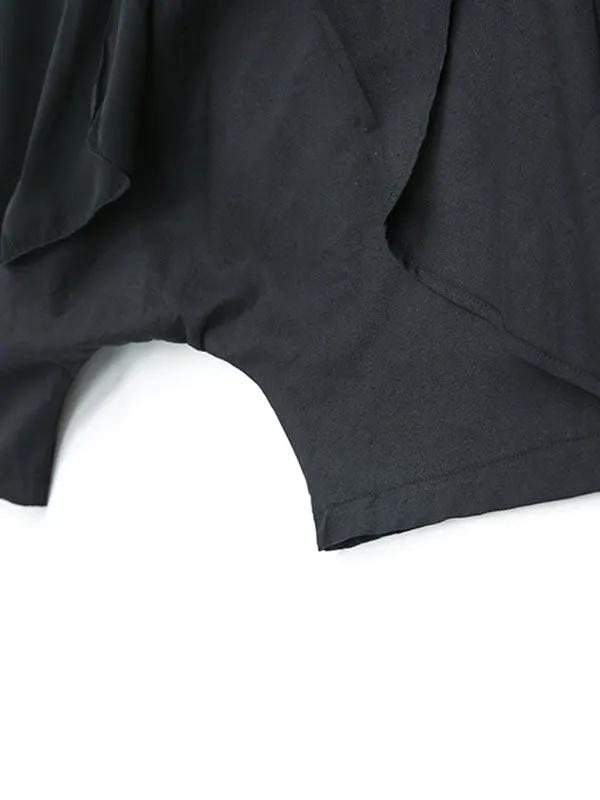 xakxx Harem Pants Loose Pleated Solid Color Ninth Pants