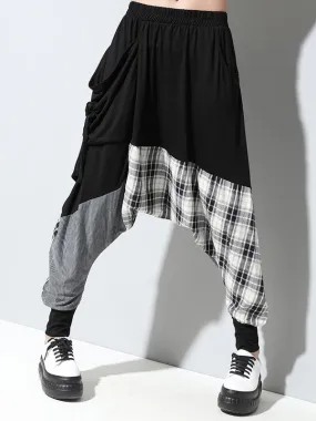 xakxx Loose Plaid Split-joint Harem Pants