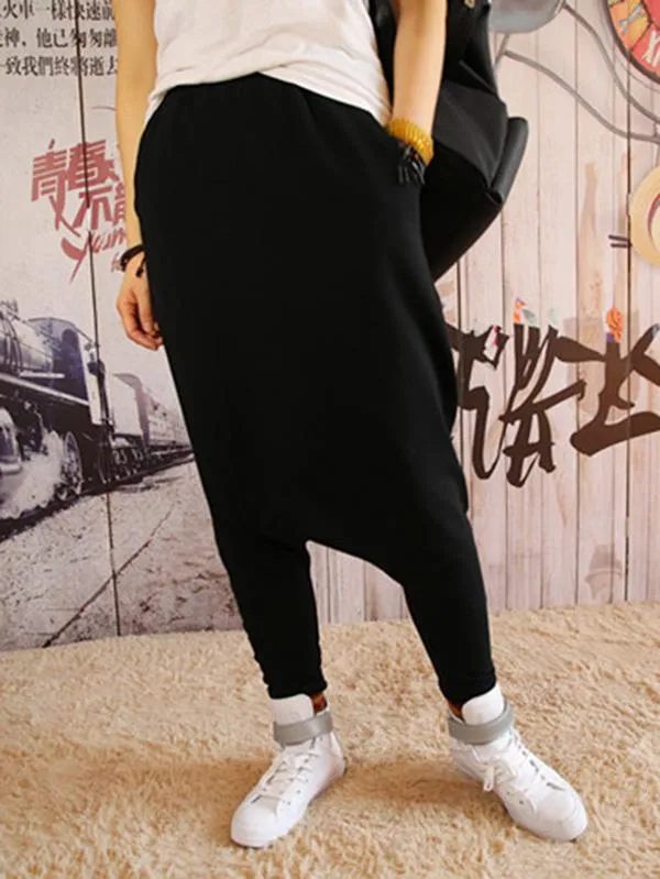 xakxx Solid Color Loose Harem Pants